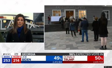 ABC News-ის ეთერში, ჯორჯიის შტატში არჩევნებზე საუბრისას, თბილისში გახსნილი უბანი უჩვენეს