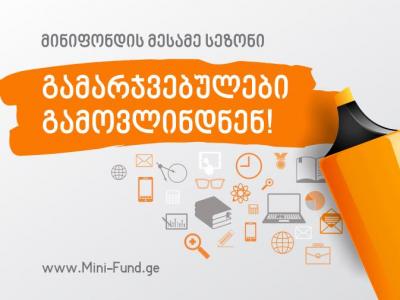 მინიფონდის მესამე სეზონზე კვლავ 4 პროექტი დაფინანსდა